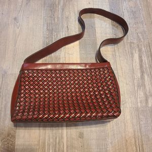Relic Small brown woven style leather pattern purse